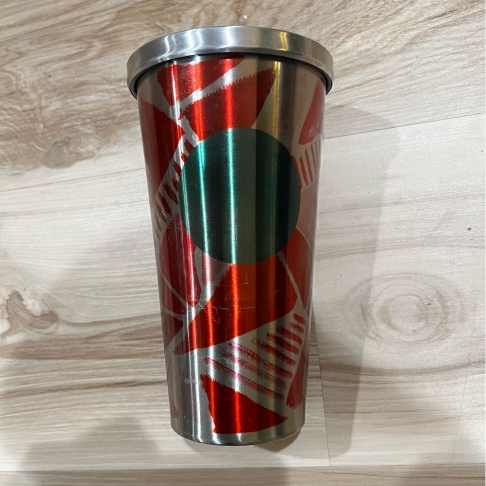 Starbucks 2014 Stainless Steel Holiday Cold Cup Tumbler No Straw 16oz